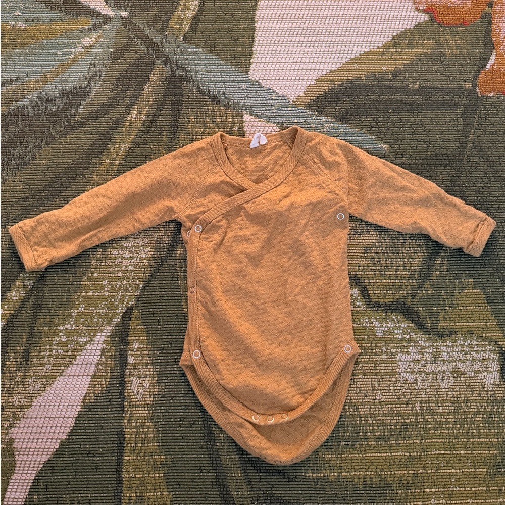 Quincy Mae Mustard Yellow Baby Onesie